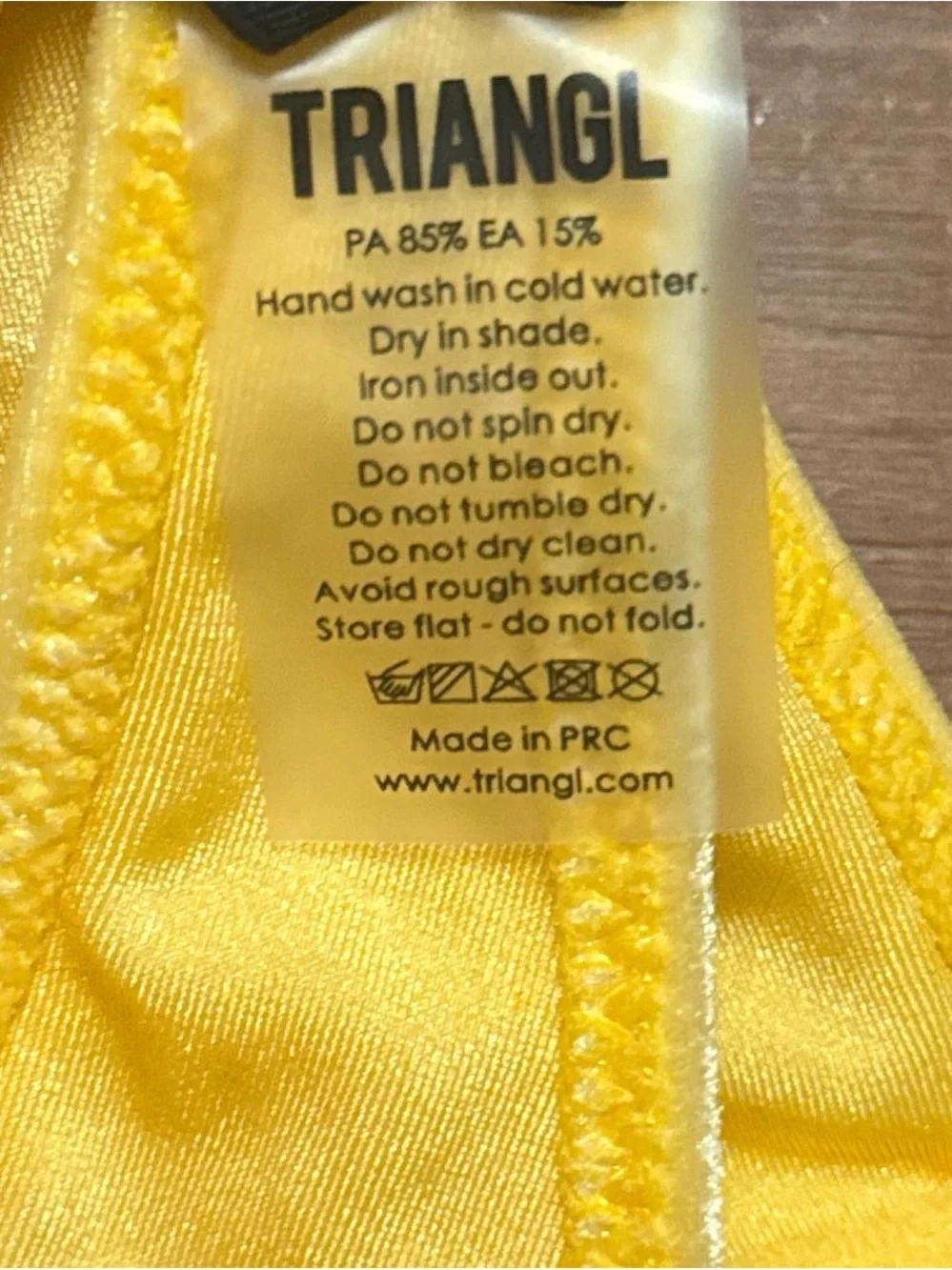 TRIANGL NEW with tags  swimwear Yellow Velvet Halter Bikini Top